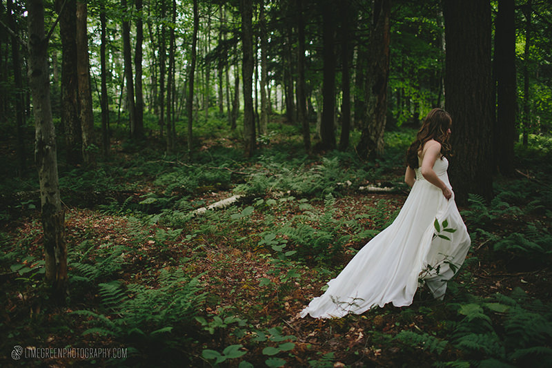 bhldn wedding dress woods