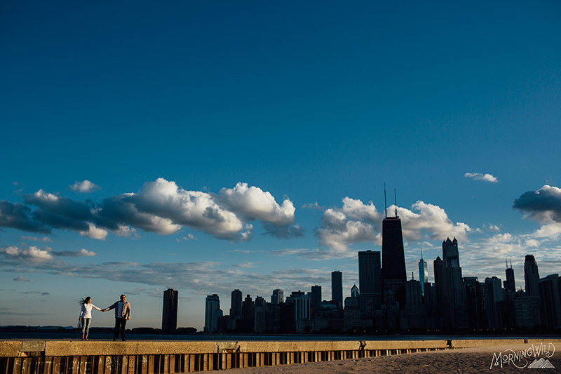 chicago skyline wedding