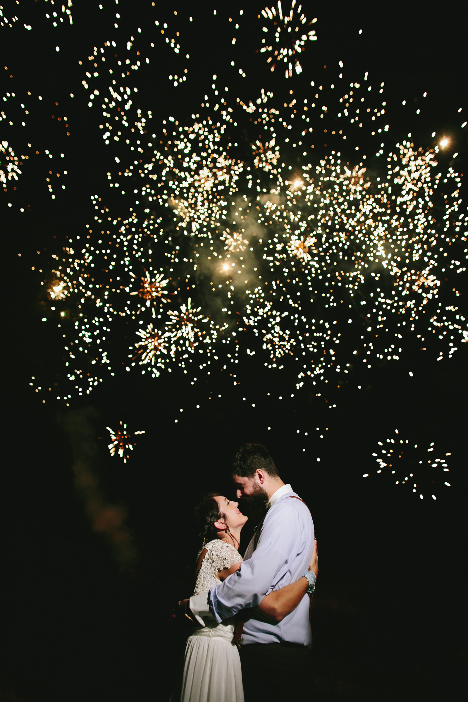 fireworks wedding photos