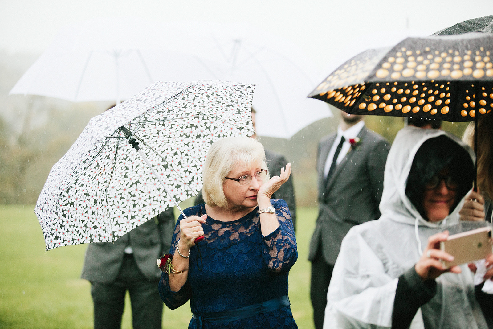 emotional rainy wedding