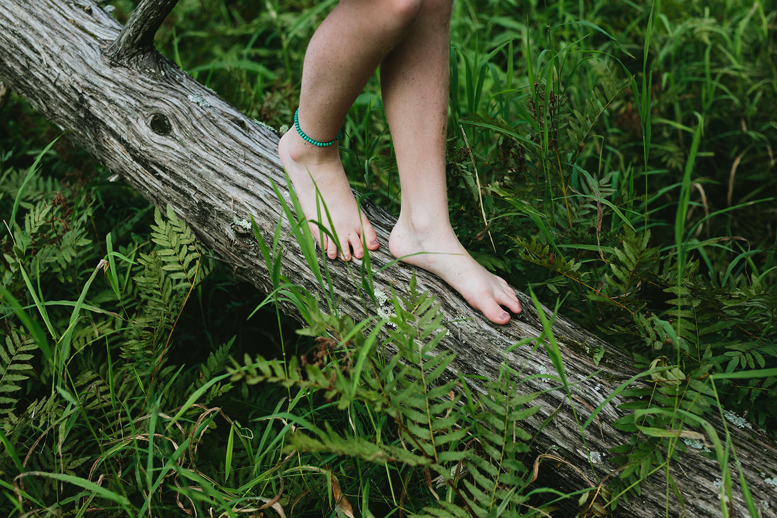 barefoot in nature