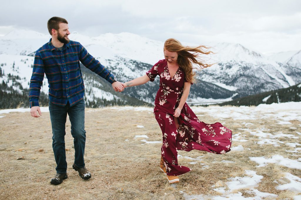 winter engagement photos loveland pass