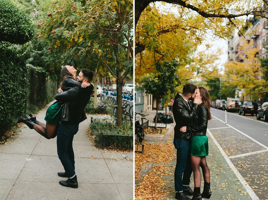 lower east side fall engagement photos
