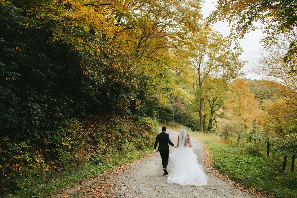 fall mountain wedding asheville
