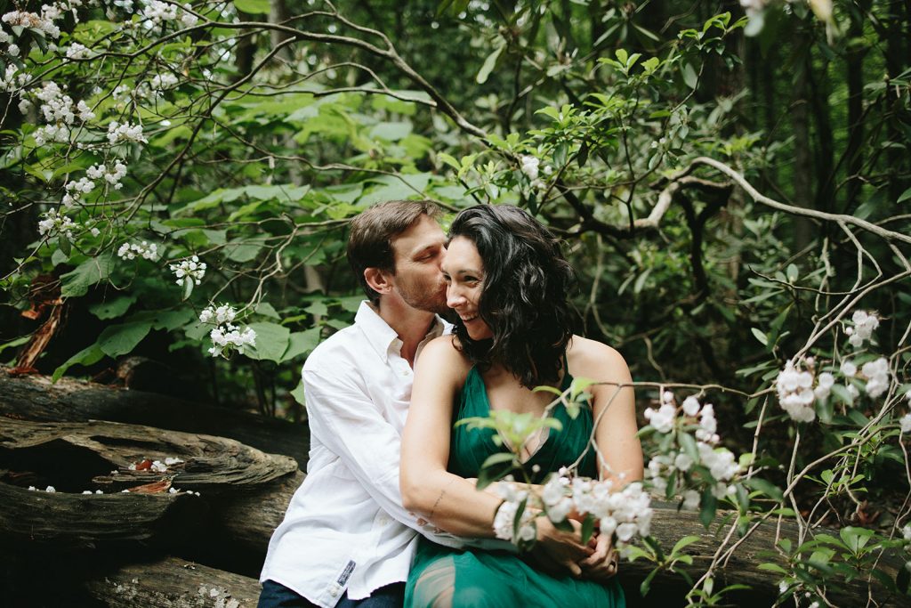 spring engagement photos in asheville