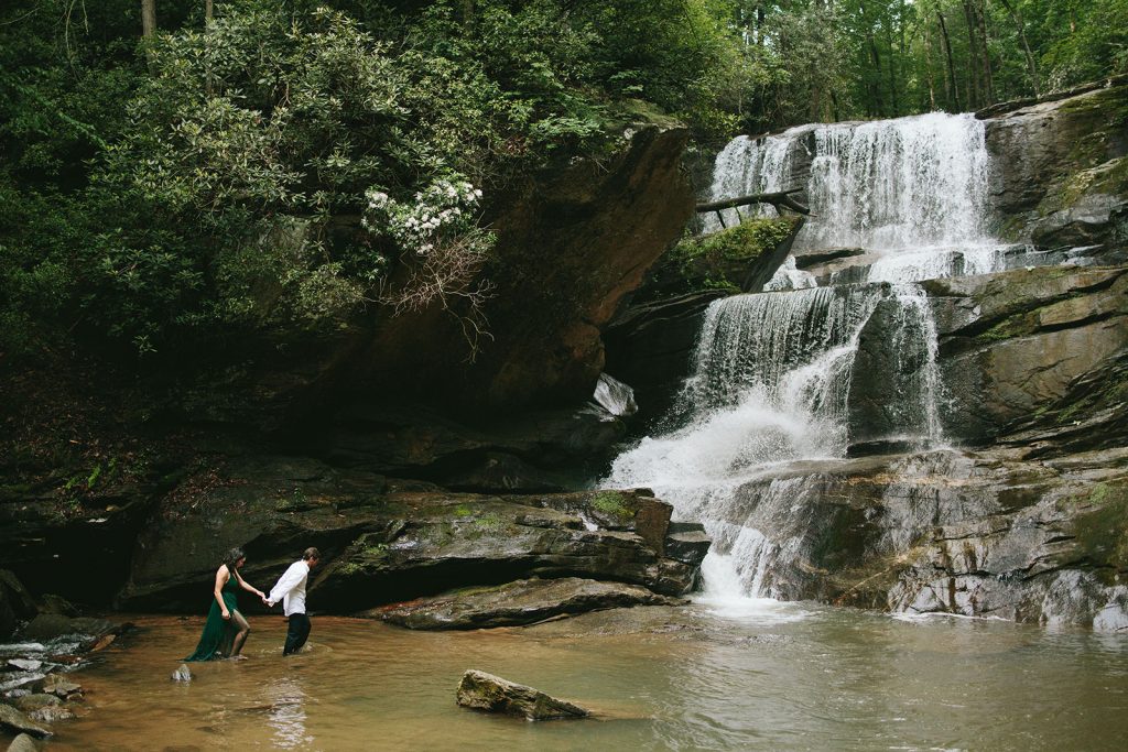 asheville waterfall elopement