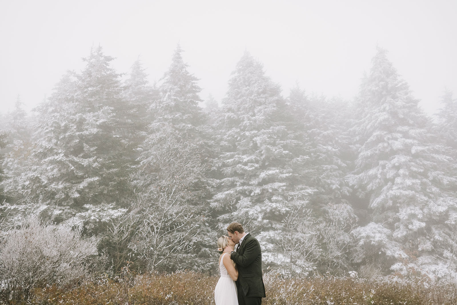 snow elopement asheville